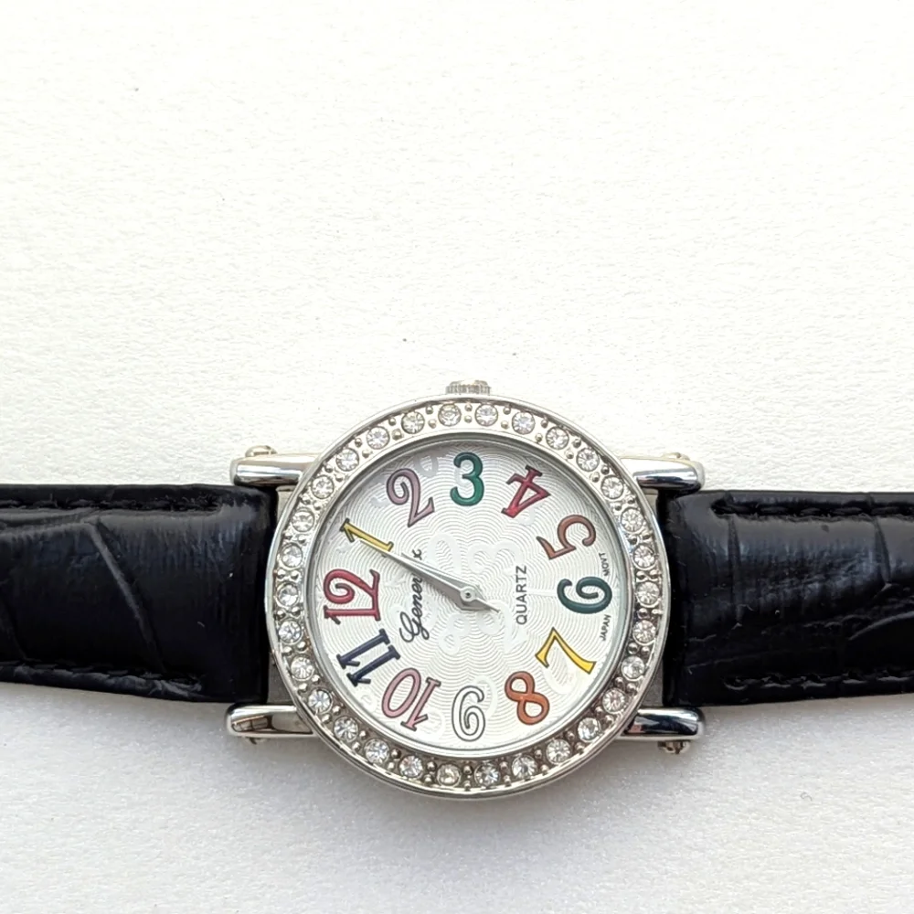 Genevex Women's Crystal Black Watch